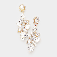 Multi Stone Cluster Vine Evening Earrings