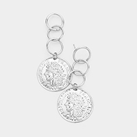 Metal Coin Drop Earrings