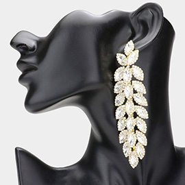 Oversized Crystal Rhinestone Marquise Evening Earrings