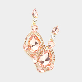 Crystal Rhinestone Teardrop Evening Earrings