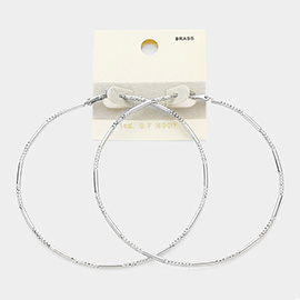 14k White Gold Filled Textured Metal Hoop Earrings