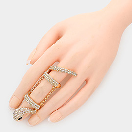 Crystal Pave Snake Stretch Ring