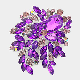 Floral Crystal Rhinestone Bouquet Brooch / Pendant