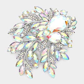 Floral Crystal Rhinestone Bouquet Brooch / Pendant