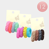 12 Set Of 4 - Multi Telephone Cord Hair Ties