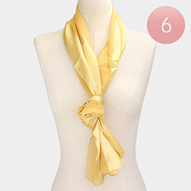 6PCS - Satin Striped Print Scarf