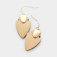 Wood Arrow Metal Earrings