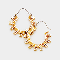 Ethnic Patterned Metal Earrings