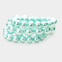 3PCS - Stackable Pearl Stretch Bracelets