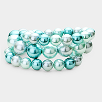 3PCS - Stackable Pearl Stretch Bracelets