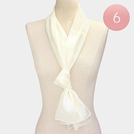 6PCS - Satin Striped Print Scarf