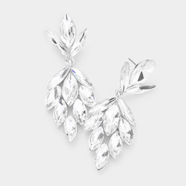 Crystal Marquise Cluster Evening Earrings