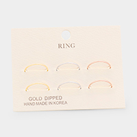 6PCS - Gold Dipped Metal Rings