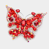 Glass Crystal Butterfly Pin Brooch