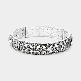 Embossed Metal Filigree Stretch Bracelets