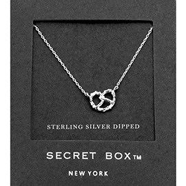 Secret Box _ Sterling Silver Dipped Pretzel Pendant Necklace