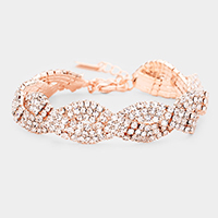 Rhinestone Pave Braid Evening Bracelet