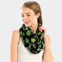 St. Patrick's Day Clover Pattern Infinity Scarf