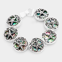 Abalone Starfish Linked Magnetic Bracelet