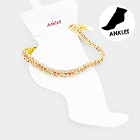 3Rows Rhinestone Evening Anklet