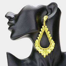 Oversized Cut Out Teardrop Cluster Vine Evening Earrings