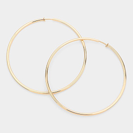 4 Inch Extra Large Metal Hoop Clip On Earrings