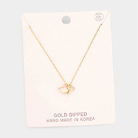 Gold Dipped Double Heart Pendant Necklace