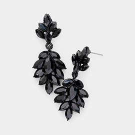 Crystal Marquise Cluster Drop Evening Earrings