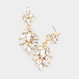 Crystal Marquise Cluster Drop Evening Earrings