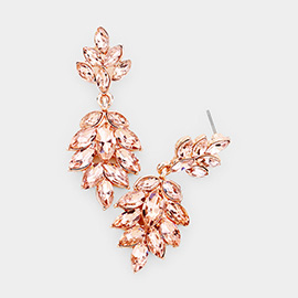 Crystal Marquise Cluster Drop Evening Earrings