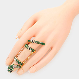 Crystal Pave Snake Stretch Ring