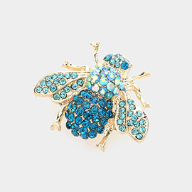 Honey Bee Crystal Rhinestone Pin Brooch