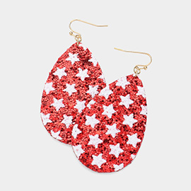 Glitter Star Teardrop Earrings