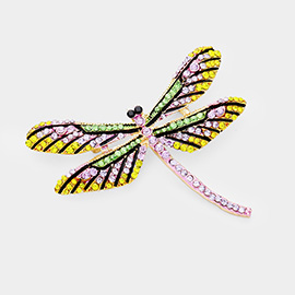 Rhinestone Embellished Dragonfly Pin Brooch