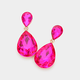 Crystal Double Teardrop Evening Earrings