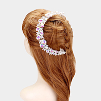 Teardrop Crystal Rhinestone Leaf Vine Hair Comb