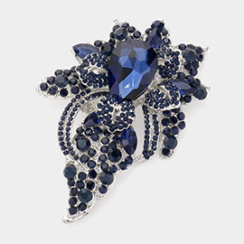 Floral Crystal Pave Bouquet Brooch / Pendant