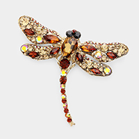 Crystal Rhinestone Dragonfly Brooch / Pendant