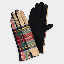 Tartan Plaid Smart Touch Gloves