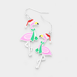 Christmas Flamingo Earrings