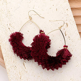 Open Metal Teardrop Tassel Earrings