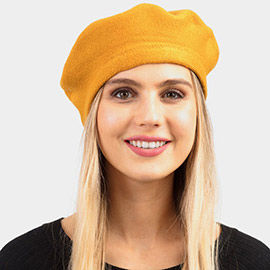 Stretchy Solid Beret Hat