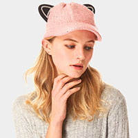 Solid Cat Ear Slouchy Newboy Cap