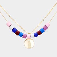 Color Block Lego Pre Layered Necklace