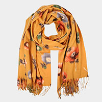 Floral Fringe Scarf