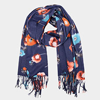 Floral Fringe Scarf