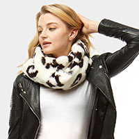 Leopard Faux Fur Infinity Scarf 