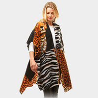 Leopard Animal Print Shawl Poncho