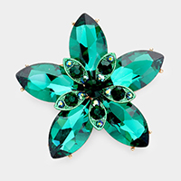 Crystal Marquise Flower Pin Brooch 