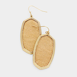 Gold Trim Fabric Dangle Earrings